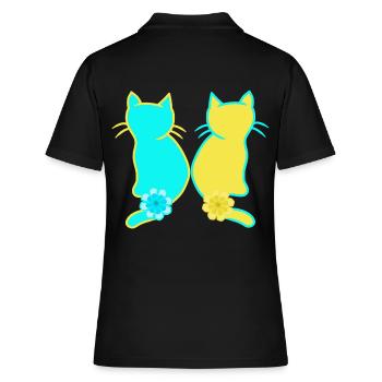 Chat domestique chats chat animaux Ukraine - Polo Femme - noir - Dos - Ailine (174cm)