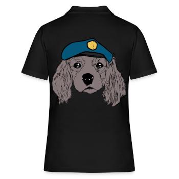Hundekopf Cop Polizei Polizist Hunde Blaulicht Job - Frauen Polo Shirt - Schwarz - Hinten - Ailine (174cm)