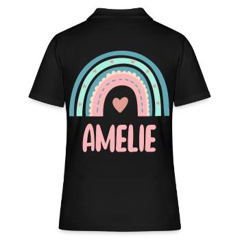 Amélie Nom Rainbow Baby - Polo Femme - noir - Dos - Ailine (174cm)