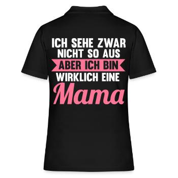 Mutter Mama - Frauen Polo Shirt - Schwarz - Hinten - Ailine (174cm)