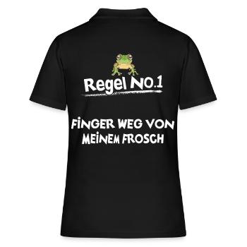 Frösche Frosch - Frauen Polo Shirt - Schwarz - Hinten - Ailine (174cm)