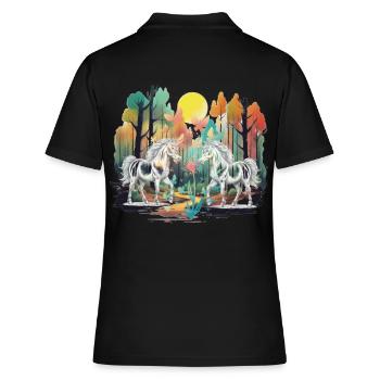Habitants de la forêt Licornes Licornes Créatures mythiques - Polo Femme - noir - Dos - Ailine (174cm)