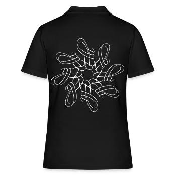 Elli Name Mandala - Women's Polo Shirt - black - Back - Ailine (174cm)