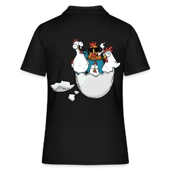 Coquille d’œuf Poulets Oeufs de Pâques Volaille Volaille - Polo Femme - noir - Dos - Ailine (174cm)
