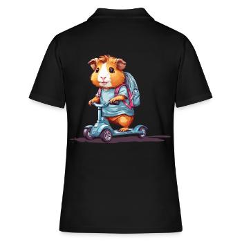 Aventure du cochon d’Inde le premier jour d’école - Polo Femme - noir - Dos - Ailine (174cm)