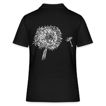 Pusteblume - Frauen Polo Shirt - Schwarz - Hinten - Ailine (174cm)