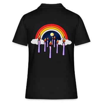 Himmel Trauer Jenseits Tod Trauern Regenbogen Gott - Frauen Polo Shirt - Schwarz - Hinten - Ailine (174cm)
