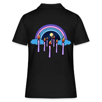 Bougies Ciel au-delà de la réincarnation arc-en-ciel - Polo Femme - noir - Dos - Ailine (174cm)