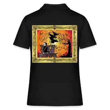 Horreur Moyen Âge Château Forteresse Faucheuse Mort - Polo Femme - noir - Dos - Ailine (174cm)