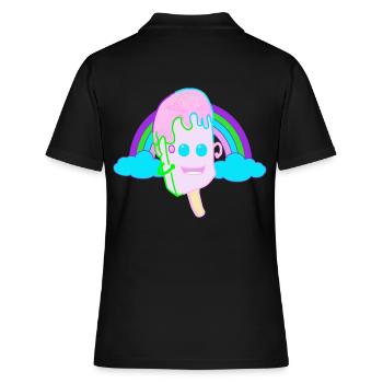 Happy Regenbogen Eis Eiskrem Kinder Fantasy - Frauen Polo Shirt - Schwarz - Hinten - Ailine (174cm)