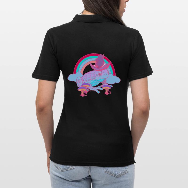 Magic Rainbow Toad Frog Wizard Frogs Polo Femme