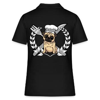 Pug Dog Cuisine Cuisine Chef Gastronomique - Polo Femme - noir - Dos - Ailine (174cm)