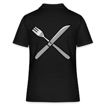 Couverts couteau fourchette cuisine - Polo Femme - noir - Dos - Ailine (174cm)