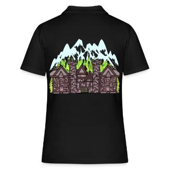 Mittelalter Ritter Burg Festung Schloss Märchen - Frauen Polo Shirt - Schwarz - Hinten - Ailine (174cm)