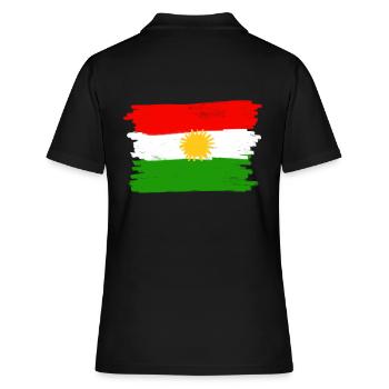 Kurdistan Flagge - Frauen Polo Shirt - Schwarz - Hinten - Ailine (174cm)