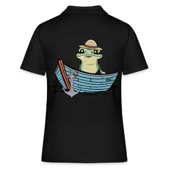 Frosch Frösche Boot Teich Natur - Frauen Polo Shirt - Schwarz - Hinten - Ailine (174cm)
