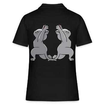 Yoga Chats Yogi Cat - Polo Femme - noir - Dos - Ailine (174cm)