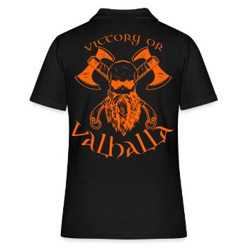Victory or Valhalla - Frauen Polo Shirt - Schwarz - Hinten - Ailine (174cm)