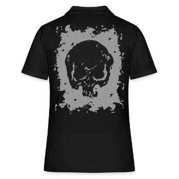 2reborn Skull Head Totenkopf Tot Died Freidhof - Frauen Polo Shirt - Schwarz - Hinten - Ailine (174cm)