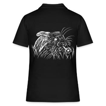 Kaninchen - Frauen Polo Shirt - Schwarz - Hinten - Ailine (174cm)