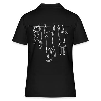 Chats Cat Stubentiger Chemises - Polo Femme - noir - Dos - Ailine (174cm)