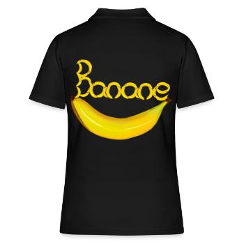 Banane Bananen Obst Frucht Früchte - Frauen Polo Shirt - Schwarz - Hinten - Ailine (174cm)