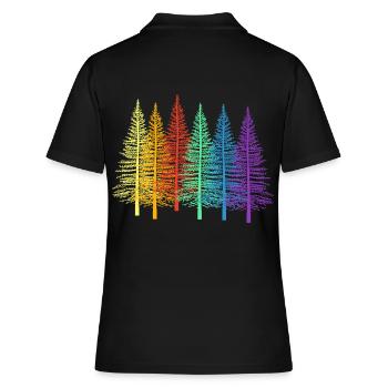 LGBT Rainbow Fir Trees Spruce Forest Trees Tree - Women's Polo Shirt - black - Back - Ailine (174cm)