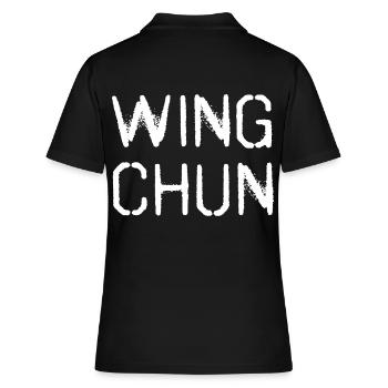 Wing Chun WingTsun Wing-tsun - Frauen Polo Shirt - Schwarz - Hinten - Ailine (174cm)