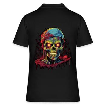 Trash Horror Zombie im Retro Style - Frauen Polo Shirt - Schwarz - Hinten - Ailine (174cm)