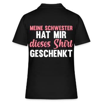 Geschwister Schwestern Schwester - Frauen Polo Shirt - Schwarz - Hinten - Ailine (174cm)