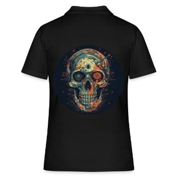 Rétro Futuriste Skull Skull Cyborg - Polo Femme - noir - Dos - Ailine (174cm)
