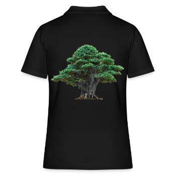 Asien Japan Baum Japanisch Flora Natur Bäume - Frauen Polo Shirt - Schwarz - Hinten - Ailine (174cm)