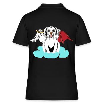 Himmlischer Satan Hund Höllen Hund Teufel Engel - Frauen Polo Shirt - Schwarz - Hinten - Ailine (174cm)