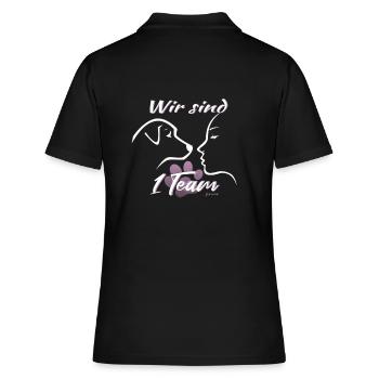 Dog woman human a team - Women's Polo Shirt - black - Back - Ailine (174cm)