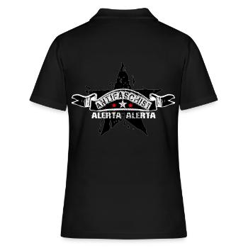 Antifascista gegen rechtsruck Autonomer Block - Frauen Polo Shirt - Schwarz - Hinten - Ailine (174cm)