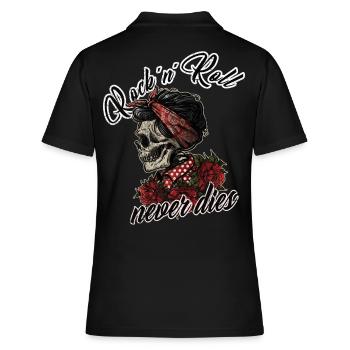 Women's rockabilly girl vintage retro rock n roll - Women's Polo Shirt - black - Back - Ailine (174cm)