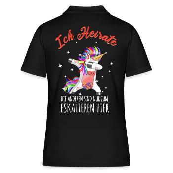 Heirat Frau Braut Junggesellenenabschied - Frauen Polo Shirt - Schwarz - Hinten - Ailine (174cm)