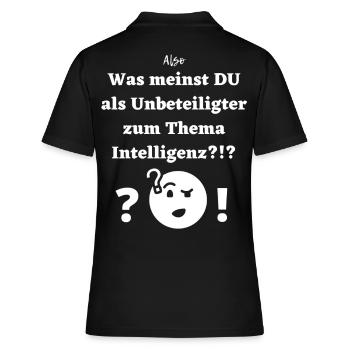 Intelligenz und unbeteiligt - Frauen Polo Shirt - Schwarz - Hinten - Ailine (174cm)
