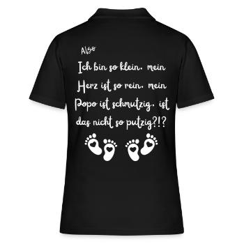 Ich bin so klein. - Frauen Polo Shirt - Schwarz - Hinten - Ailine (174cm)