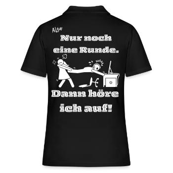 Ein Runde Zocker Ehepaar - Frauen Polo Shirt - Schwarz - Hinten - Ailine (174cm)