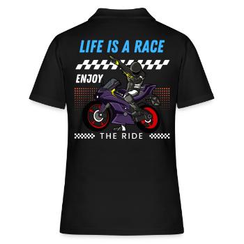 Life is a race, enjoy the ride - Women's Polo Shirt - black - Back - Ailine (174cm)