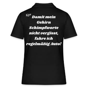 Gehirn Schimpfworte nicht vergisst. - Frauen Polo Shirt - Schwarz - Hinten - Ailine (174cm)
