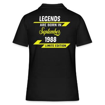 LEGENDS ARE BORN IN 1988 BIRTHDAY GIFT - Women's Polo Shirt - black - Back - Ailine (174cm)