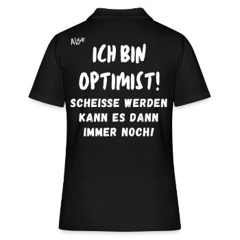 ich bin Optimist. - Frauen Polo Shirt - Schwarz - Hinten - Ailine (174cm)