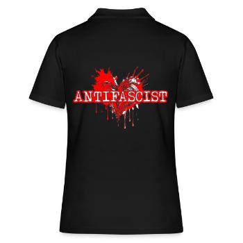 Antifascist Heart - Women's Polo Shirt - black - Back - Ailine (174cm)