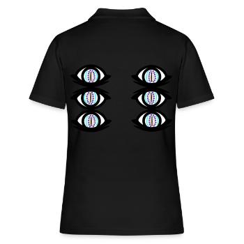 Eye Eyes Fantasy Spiritual Shaman Occult - Women's Polo Shirt - black - Back - Ailine (174cm)