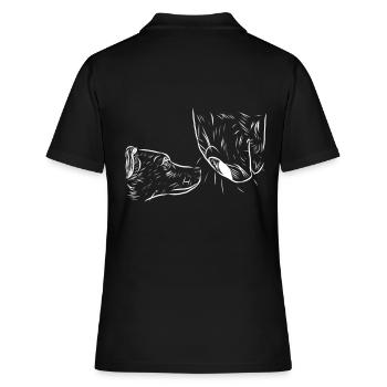 Cheval et chien - Polo Femme - noir - Dos - Ailine (174cm)