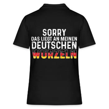 Deutsche Wurzeln Deutscher Deutschland - Frauen Polo Shirt - Schwarz - Hinten - Ailine (174cm)
