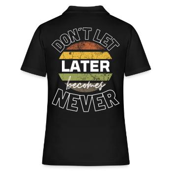 Chemises à slogans Dictons de motivation Citations motivantes - Polo Femme - noir - Dos - Ailine (174cm)
