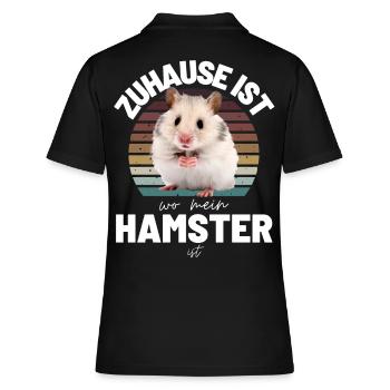 HAMSTER Zuhause ist, wo mein HAMSTER ist - Frauen Polo Shirt - Schwarz - Hinten - Ailine (174cm)